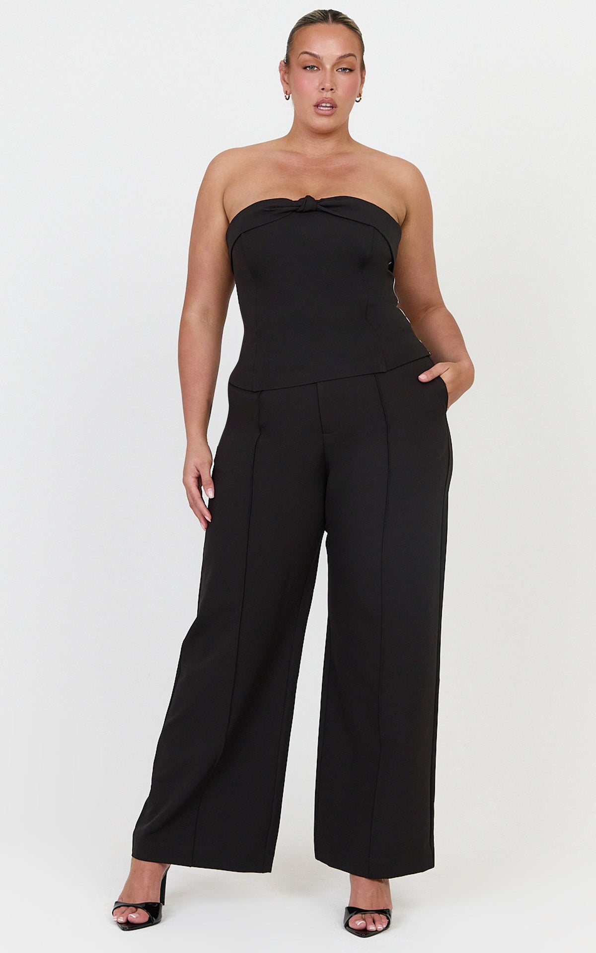 Rosalind Pants - Wide Leg Tailored Pants in Black