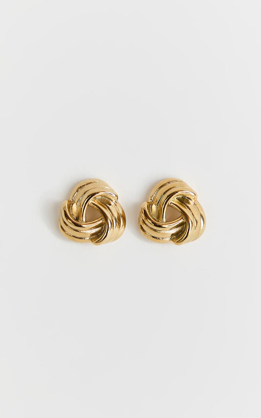 Samantha Earrings - Knot Stud Earrings in Gold