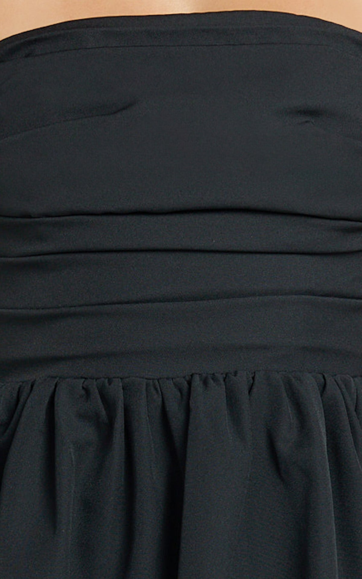Shaima Mini Dress - Strapless Bubble Hem Dress in Black