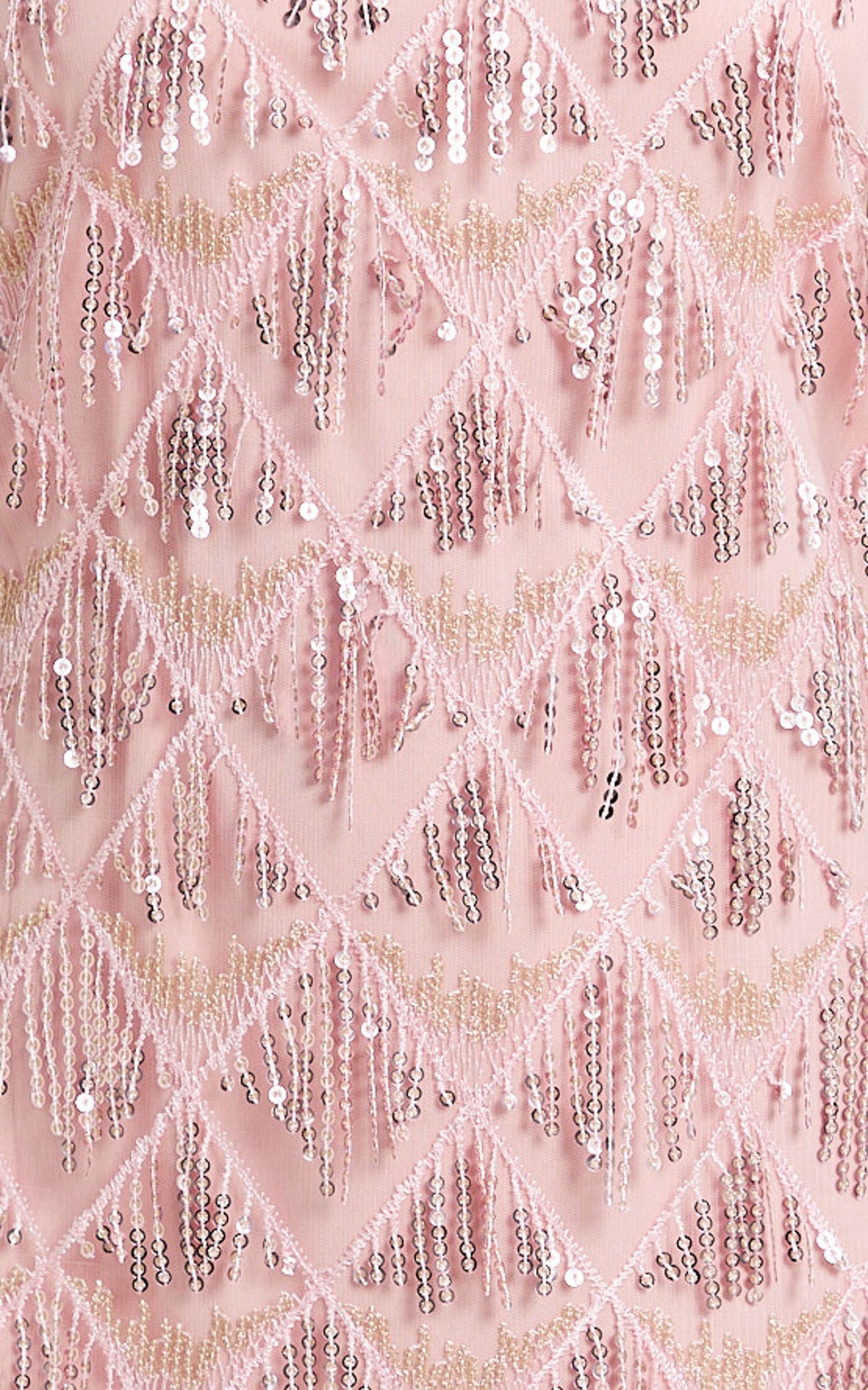 Shook Mini Dress - Cami Sequin Fringe Dress in Pink Sequin