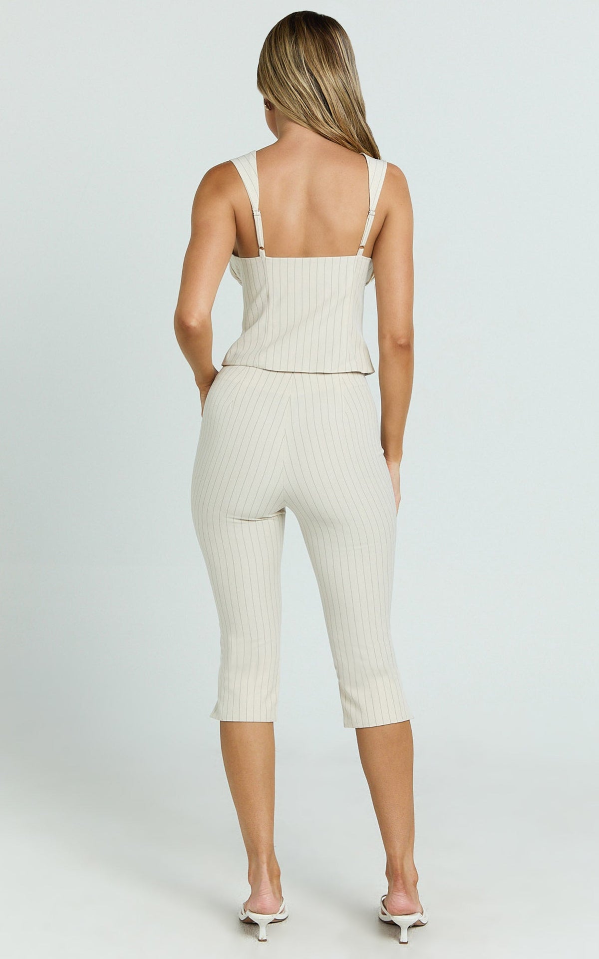 Susannah Top - Ruched Square Neck Bustier Top in Cream