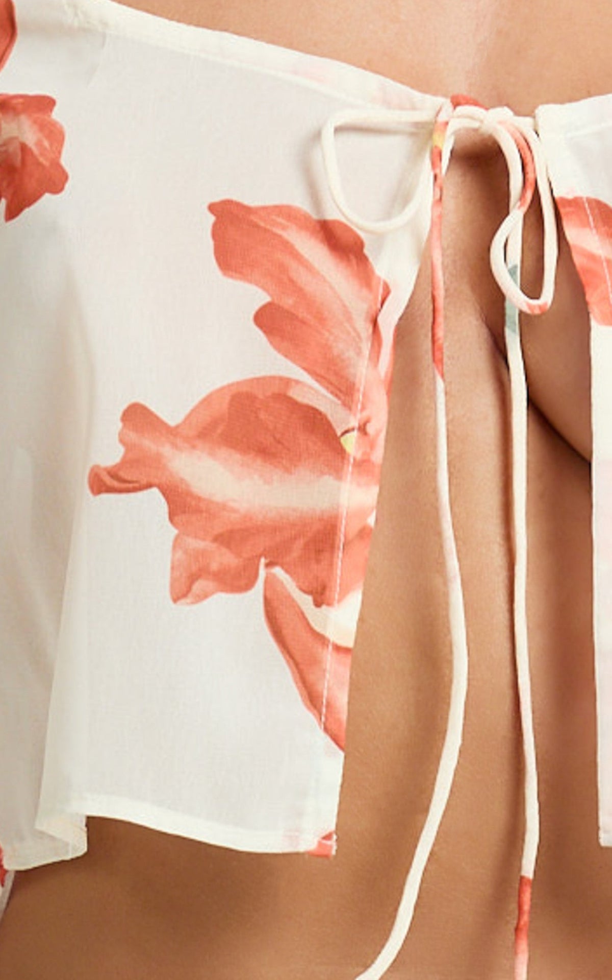 Sybil Two Piece Top and Skirt Set - Abstract Floral Tie Top and Maxi Skirt Set in Vintage Orchid