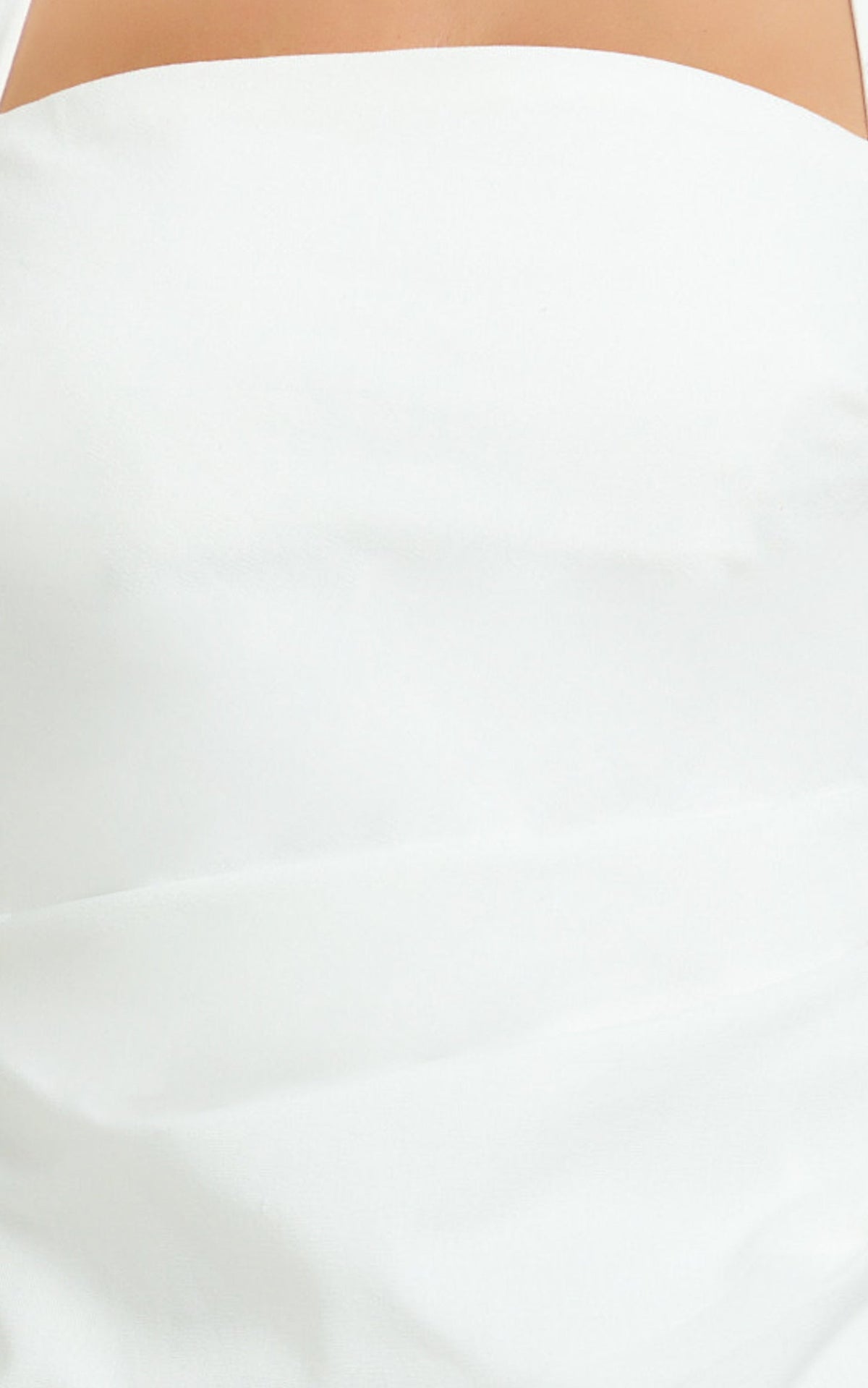 Tamika Mini Dress - Halter Neck Gathered A Line Mini Dress in Off White