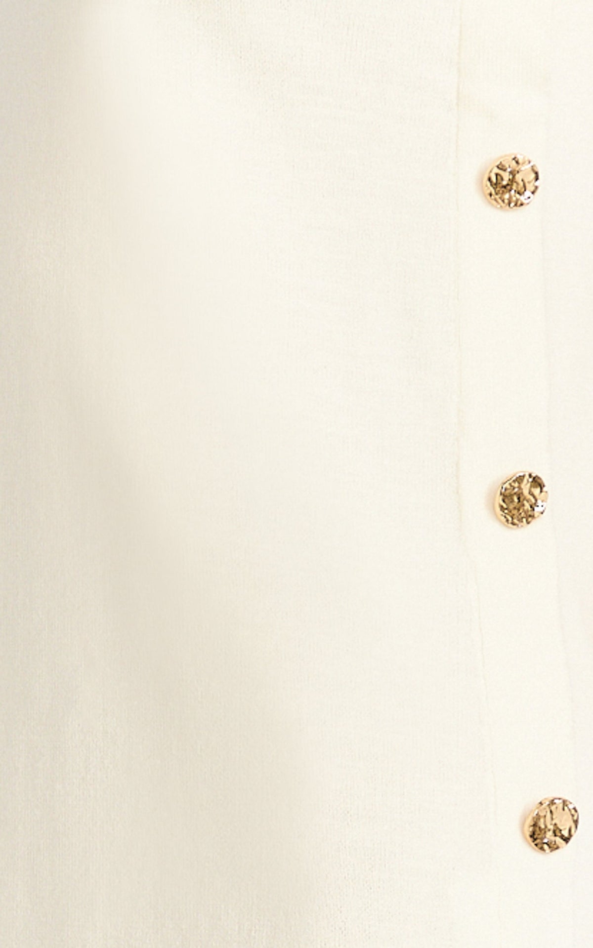 Terri Mini Dress - Scoop Neck Button Down Knit Dress in Plain White