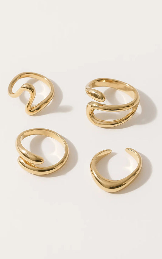 Thelma 4 Ring Pack in Gold