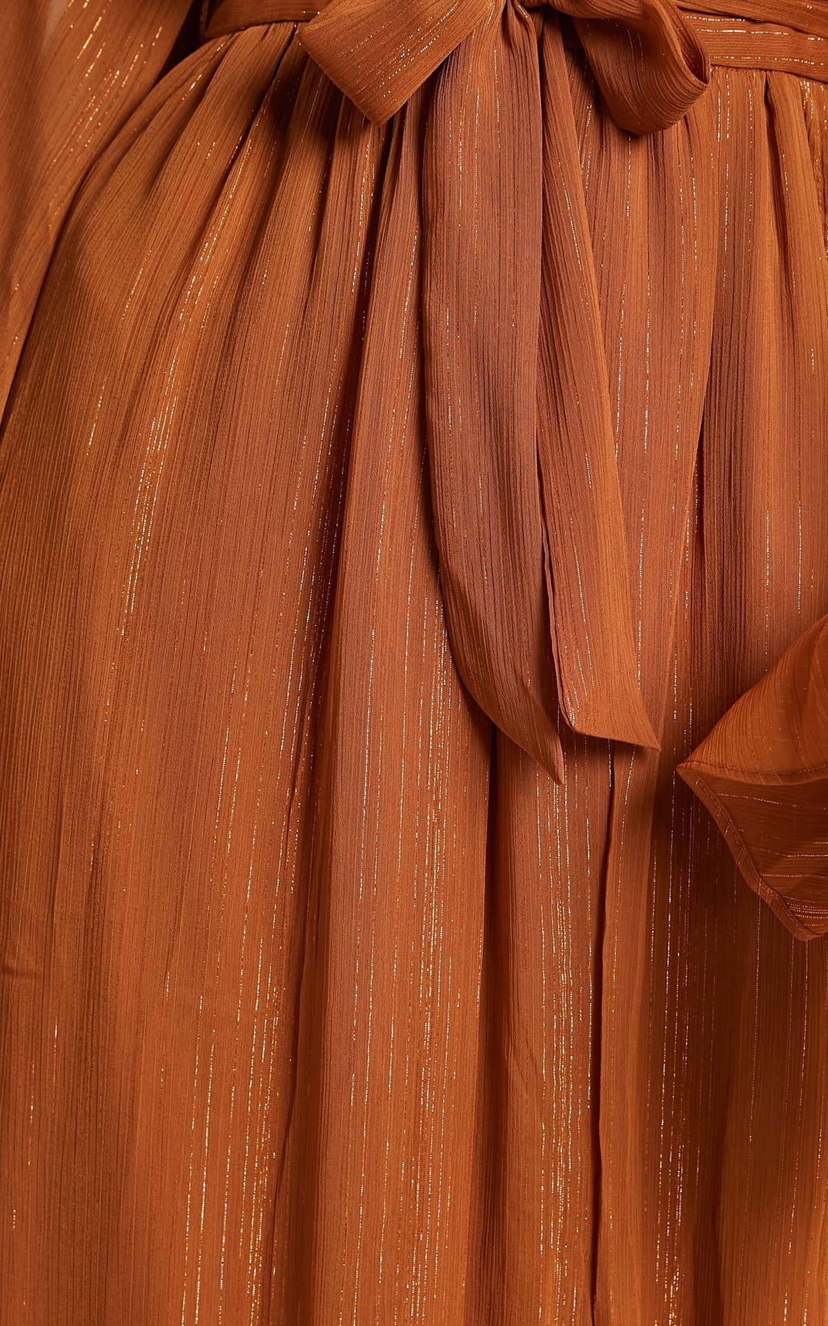Dangerous Woman Maxi Dress - Plunge Thigh Split Dress in Rust